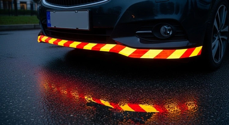 reflective tape on car